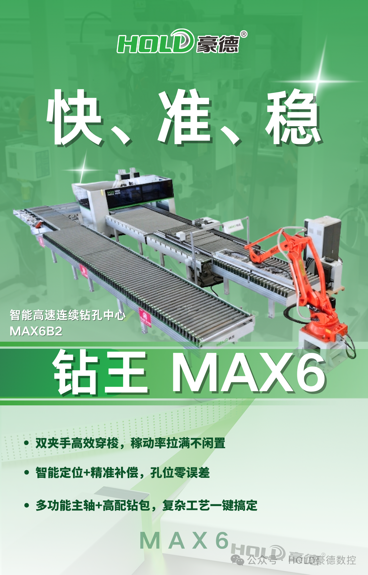 快・准・稳｜豪德钻王六面钻MAX6，实现效率精度双升，人工成本双降