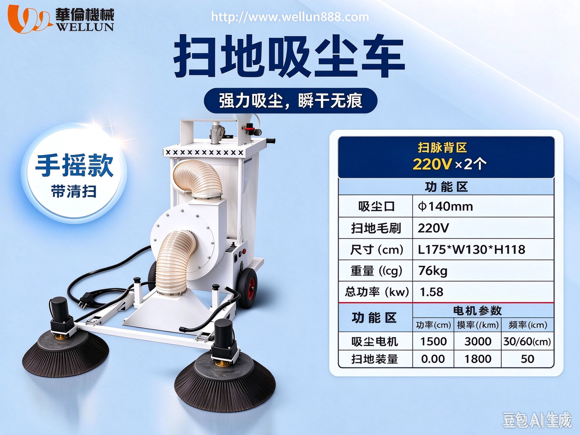 扫地吸尘机（手摇款带清扫）