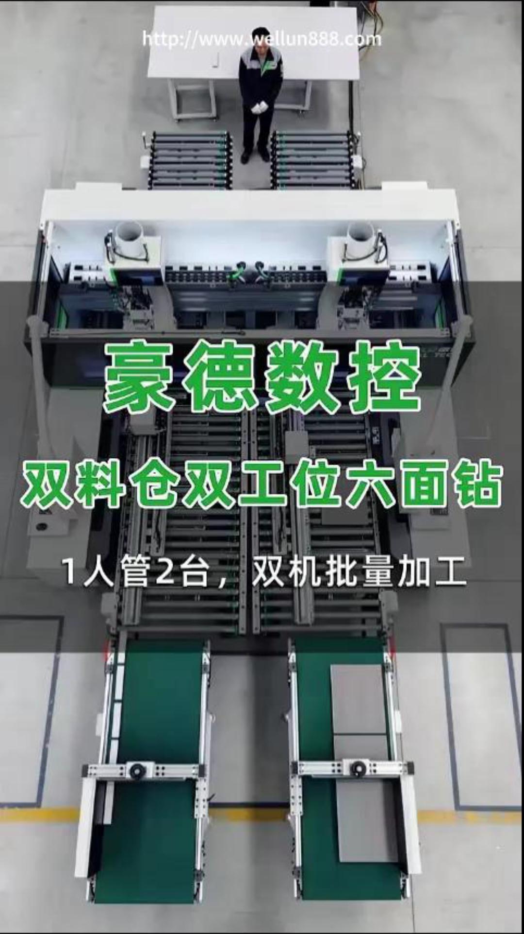 豪德数控双料仓双工位六面钻#華倫機械#华伦科技#wellun